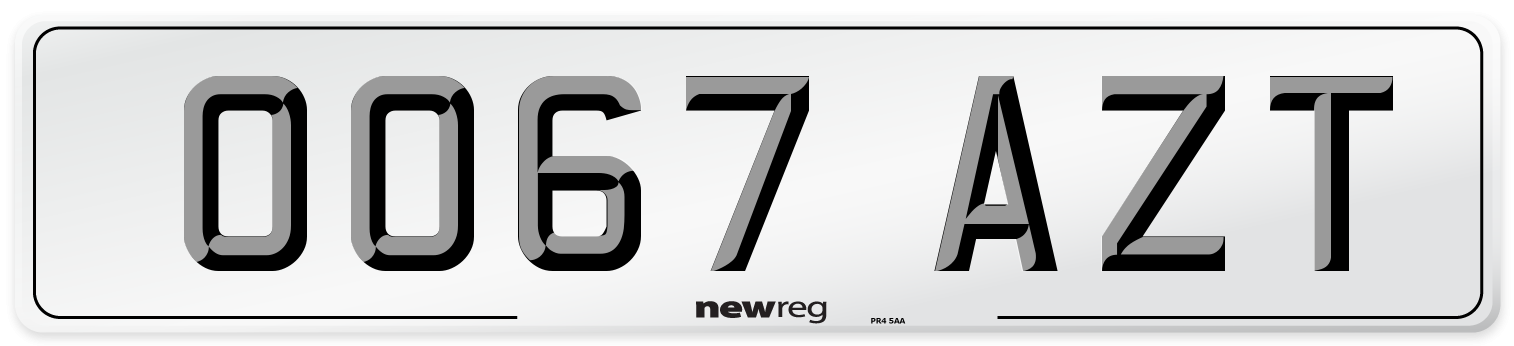 OO67 AZT Number Plate from New Reg
